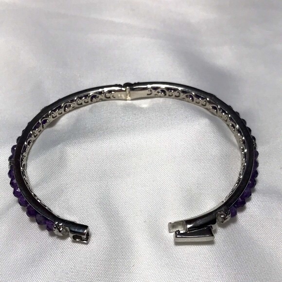 🌹Amethyst Beaded Bangle Bracelet - Picture 6 of 9